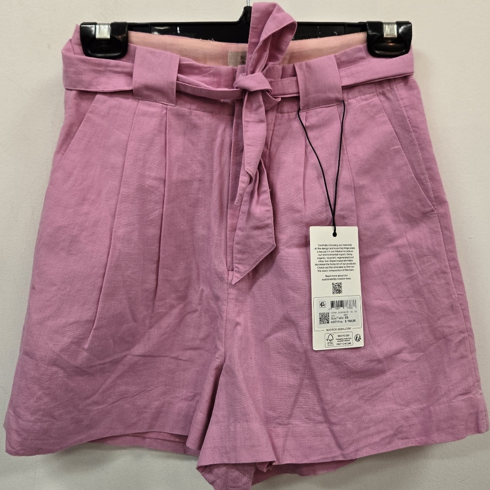 NWT Scotch & Soda High Waist Pink Belted Shorts